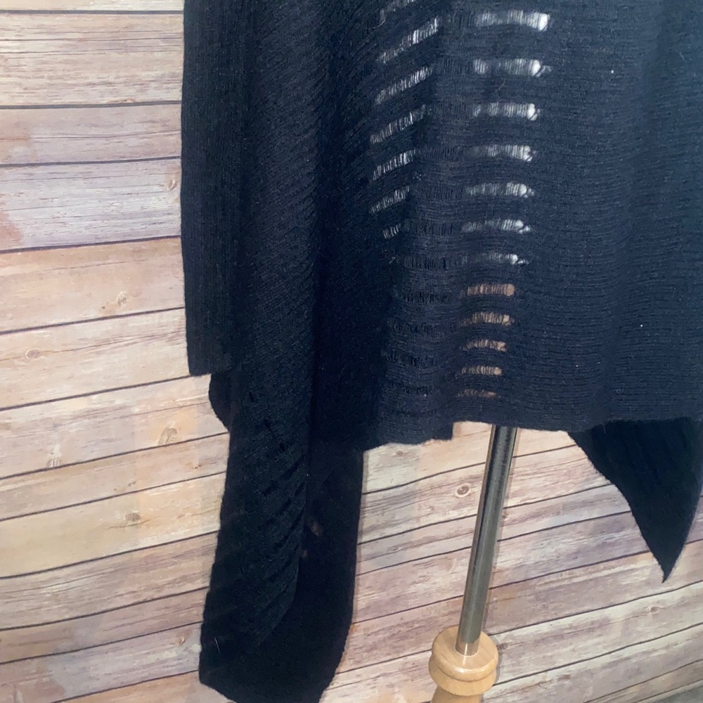 All Saints Wool Blend Harley Ladder Stitch Open Handkerchief Hem Cardigan - Picture 3 of 8